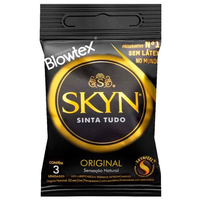 Preservativo Skyn Original 3 Unidades – Blowtex | Sensação Natural, Conforto e Proteção sem Látex