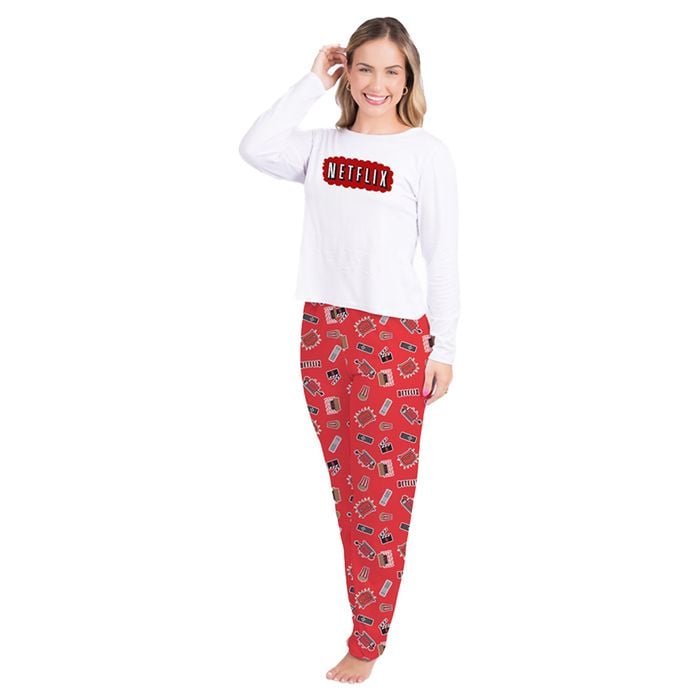 Pijama Longo Kaká Estampa Netflix Versão 2
